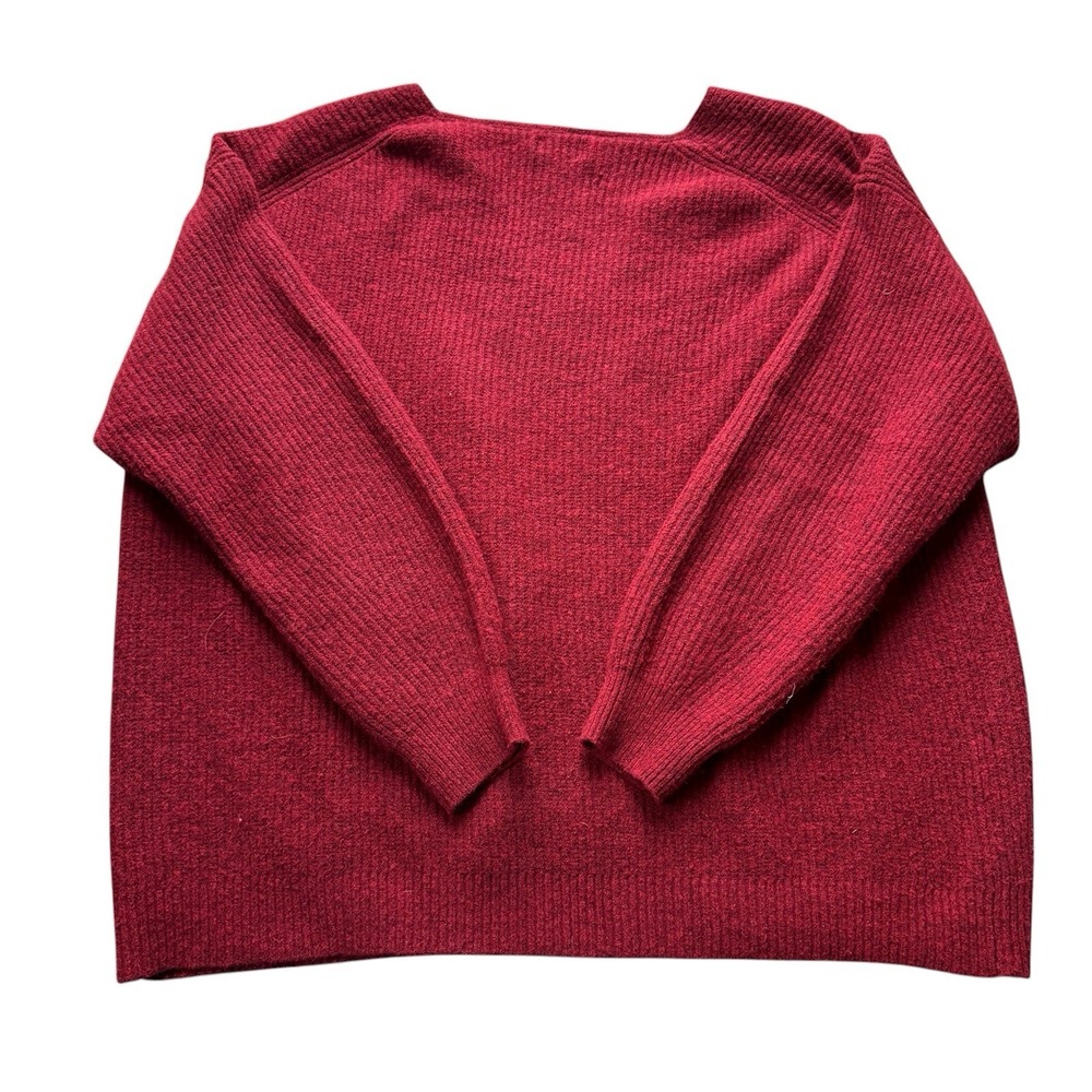 Ava & Viv Red V-neck Sweater‎ 1X Soft - Picture 2 of 5